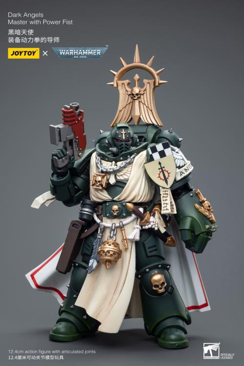 Joy Toy's Warhammer 40K Dark Angels Master with Power Fist is a highly detailed collectible, perfect for fans of the Warhammer 40K universe. This figure captures the essence of the character’s formidable presence, making it a must-have for collectors and enthusiasts alike.