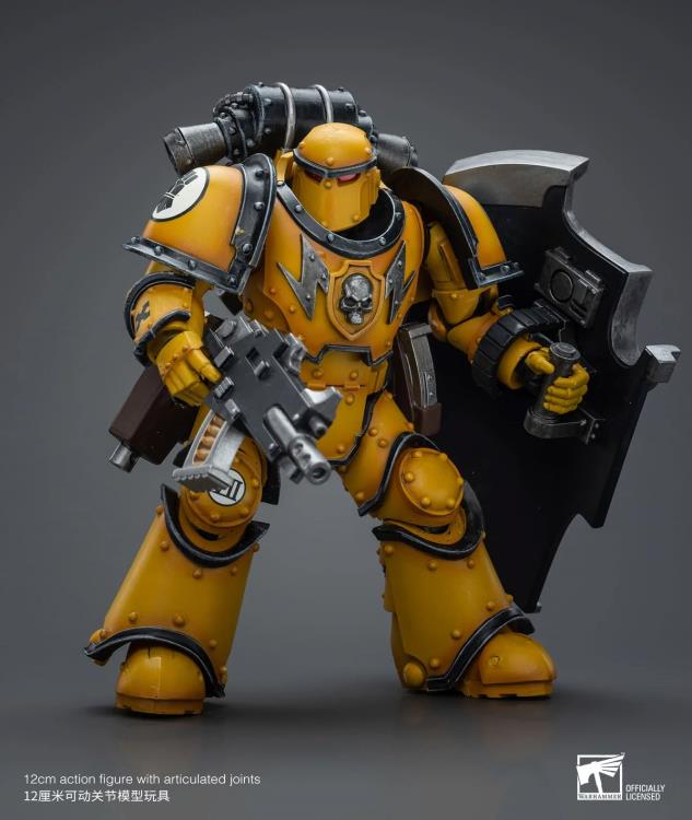 The Warhammer 40K Imperial Fists “The Horus Heresy” product line offers a compelling collection of figures capturing the essence of the Imperial Fists Space Marine Legion during the pivotal era of “The Horus Heresy.” Meticulously crafted and intricately detailed, these action figures showcase the iconic yellow and black color scheme of the Imperial Fists, symbolizing their stoic determination and unwavering loyalty to the Imperium of Man.