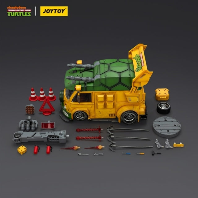 Get ready to roll out with the Joy Toy JT02540 Turtle Van, a highly detailed 1/18 scale vehicle inspired by the Teenage Mutant Ninja Turtles.
Built from durable ABS plastic, this collectible van features opening doors, functional panels, and a removable roof that reveals a fully designed interior. Multiple mounting points allow for weapon and gear customization, while its bold sculpt and mechanical detailing capture the classic TMNT style with modern precision.