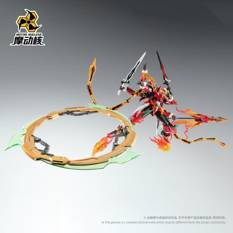 Motor Nuclear presents another beautiful and highly detailed model kit, featuring the MNP-XH04 Tian Ying Xing Nezha figure. This set comes equipped with multiple weapon accessories, including a Fire Spear, Ying-Yang Swords, Hot Wheels, as well as additional parts to recreate the six-arm mode.