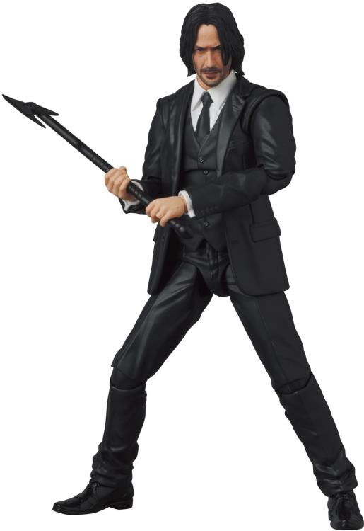 Based on the John Wick: Chapter 4 movie, this MAFEX John Wick action figure is highly articulated with several features and accessories. Mr. Wick features several weapon accessories and two interchangeable head sculpts. Order this MAFEX John Wick: Chapter 4 action figure today!