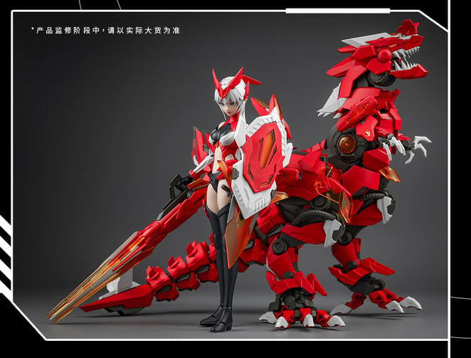 Expand your model kit collection with the Dragon Girl Yu Wanglong & Firefly model kit set by Xiwanshe. This model kit set features a Tyrannosaurus mecha design (Yu Wanglong) along with a dragon girl model design that can be displayed by itself or riding on the Tyrannosaurus mecha model. Don't miss out on adding these models to your collection