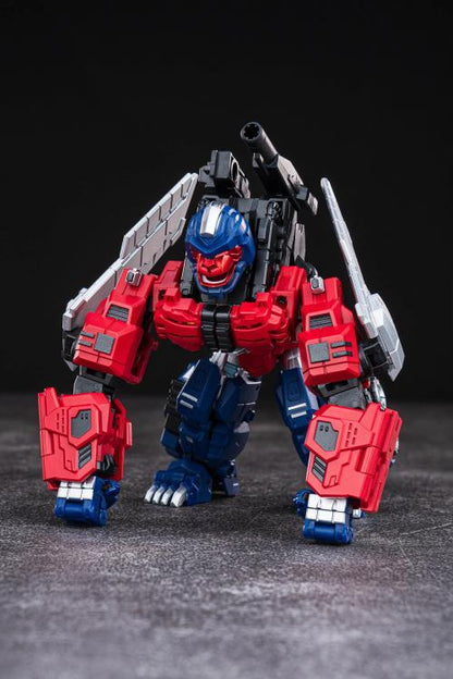 A new addition to Iron Factory's line of figures, introducing Primal Commander Scarlet! Complete with the ability to convert between robot, ape and vehicle, this figure also comes equipped with fitted leg frame accessories, hand parts, and additional accessories. Don't miss out and add this figure to your collection today!