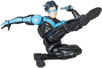 Based on the Batman: Hush story line, the MAFEX Nightwing figure is a fully articulated figure with his iconic black and blue suit. Nightwing features two head sculptsand interchangeable hands for more display options.