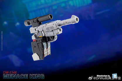 From Dr. Wu comes a new exciting converting figure, DW-E36X Menace King! This figure is fully articulated in robot form. Menace King can also convert from robot mode into weapon mode. Be sure to add this figure to your collection!