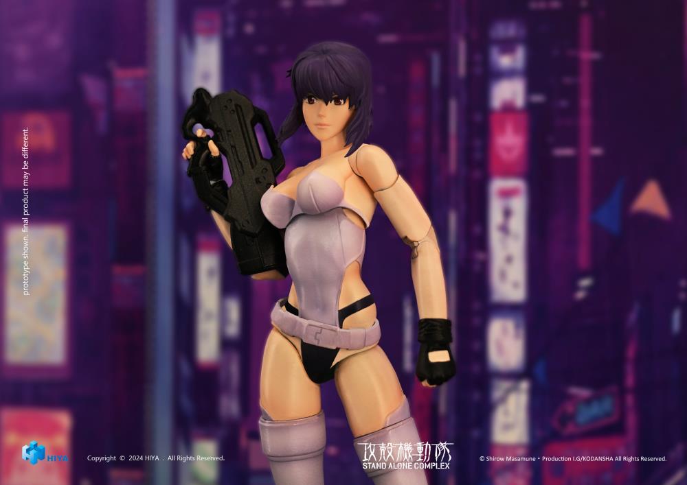 Hiya Toys proudly presents the latest addition to the EXQUISITE SUPER Series: the 1/12 scale Motoko Kusanagi action figure from Ghost in the Shell: Stand Alone Complex!  Set in a futuristic Japan, this science fiction masterpiece explores a world of cybernetic enhancements and brain-computer interfaces. Motoko Kusanagi, one of the first users of full-body cybernetic enhancements, leads Public Security Section 9 in combating cybercrime.