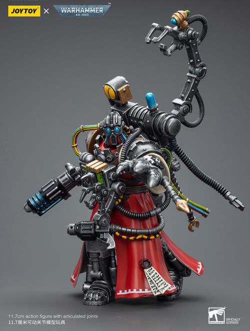 Introducing Joy Toy's Warhammer 40K Adeptus Mechanicus Cybernetica Datasmith! With this exquisitely crafted collectible, which features the recognizable Cybernetica Datasmith, you can fully immerse yourself in the historic battles of the Warhammer 40K universe. This action figure, painstakingly created with attention to detail, captures the intense loyalty and unbreakable spirit of the Ultramarines, making it a must-have for collectors and ardent Warhammer 40K enthusiasts alike.
