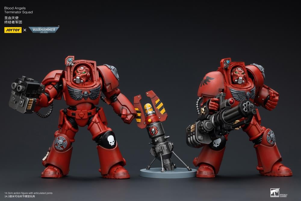 Joy Toy brings the Blood Angels to life with this Warhammer 40K 1/18 scale action figure! Descended from the gene seed of the Primarch Sanguinius, the Blood Angels chapter of the Space Marines are among the most celebrated and loved of the chapters. However, those who join choose a cursed life - destined to one day be driven mad by the Red Thirst and an unending waking nightmare.