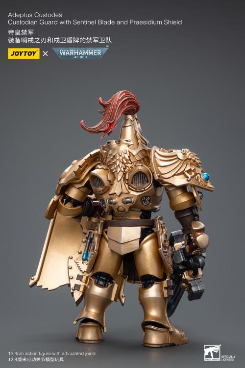 Joy Toy brings the Adeptus Custodes to life with this Warhammer 40K 1/18 scale figure! Clad in golden armor, the Aeeptus Custodes chapter of the Space Marines are rumored to have been hand-crafted by the Emperor Himself. Tasked with protecting both the Imperial Palace and the physical body of the Emperor, these bastions of Imperial might are considered the deadliest warriors in the galaxy, human or otherwise.