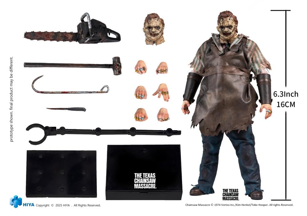 From The Texas Chainsaw Massacre (2003) comes Hiya Toys' EXQUISITE SUPER Series 1/12 scale Thomas Hewitt figure!

Standing 6.3 inches tall with multiple points of articulation, this highly detailed figure faithfully recreates Thomas's disfigured mask, unkempt hair, and weathered clothing, complete with a real cloth apron for enhanced realism.