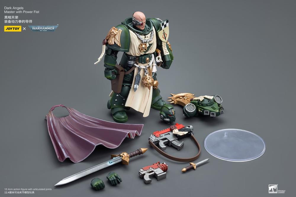 Joy Toy's Warhammer 40K Dark Angels Master with Power Fist is a highly detailed collectible, perfect for fans of the Warhammer 40K universe. This figure captures the essence of the character’s formidable presence, making it a must-have for collectors and enthusiasts alike.