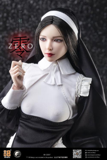 Add a touch of the divine to your 1/6 scale figure displays with highly detailed Zero (The Nun) head sculpt and clothing accessory set from i8 Toys.