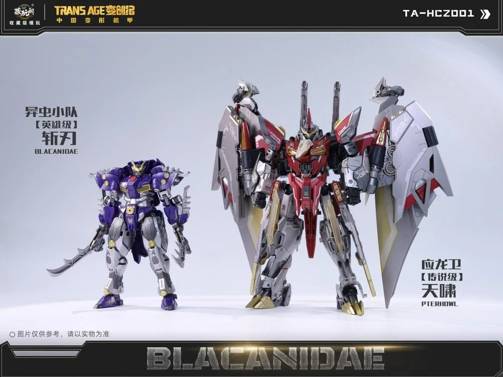 Expand your figure collection with the Insect Squad Series Blacanidae figure by Cang-Toys! This figure is around 7 inches tall and can convert from a robot form to a insect form. Blacanidae also features multiple points of articulation and accessories to create a variety of poses. Be sure to add it to your collection!
