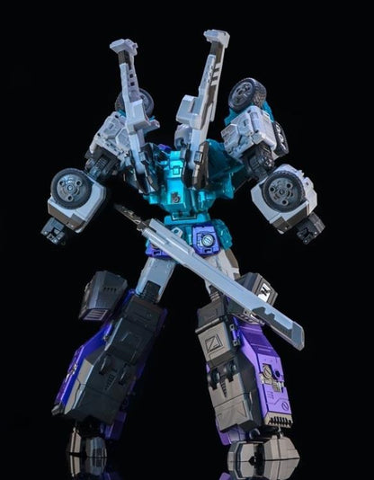 The GDW-03M Fuuma figure stands just over 11 inches tall as a robot and transforms into 6 different modes!

This figure is highly articulated and can be posed with the included guns or sword. With an edition size of 500 pieces worldwide you will want to be sure to add him to your collection!