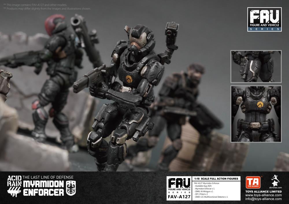 The Myrmidon Enforcer is equipped with the Omangan Empire’s new generation multi-armor, developed for the Abaddon Army. This armor incorporates and optimizes designs from the Synchro Mech pilot combat suits, maintaining protection for vital areas while providing infantry a more comfortable experience for extended combat wear.