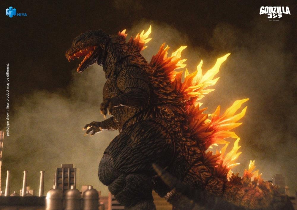 Godzilla lands in Nemuro, Hokkaido. He destroys the town and disappears, but then makes another landing in Tokaimura, Ibaraki Prefecture. Meanwhile, a mysterious rock mass discovered in Kashima Nada, Ibaraki Prefecture by the Crisis Control Intelligence (CCI) suddenly begins flying and confronts Godzilla. When Godzilla radiates a heat ray, a giant UFO appears from within the rock mass...