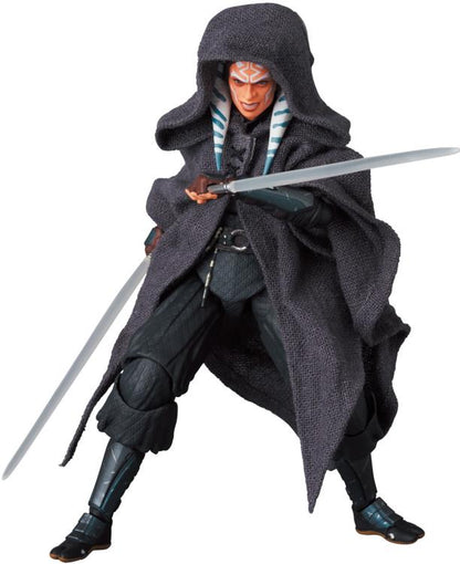 Fresh from her appearance in the hit Disney+ series The Mandalorian, Ahsoka Tano has arrived in MAFEX form to save the day! Wielding her iconic two lightsabers and with a cloth cloak, Ahsoka stands about 5.7 inches tall and is fully articulated. Re-enact your favorite scenes from the show or envision your own and order your figure today!