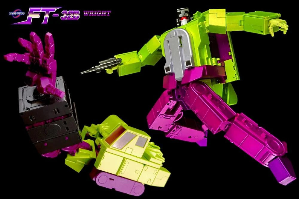 From Fans Toys comes FT-32B Wright! This figure converts from robot to backhoe and includes a blaster accessory.