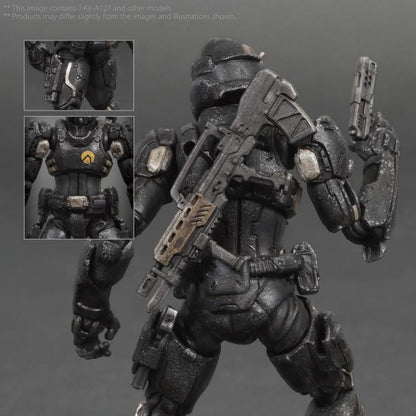 The Myrmidon Enforcer is equipped with the Omangan Empire’s new generation multi-armor, developed for the Abaddon Army. This armor incorporates and optimizes designs from the Synchro Mech pilot combat suits, maintaining protection for vital areas while providing infantry a more comfortable experience for extended combat wear.