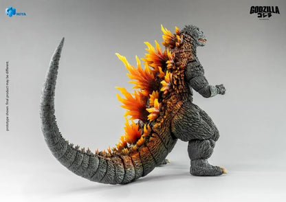 Godzilla lands in Nemuro, Hokkaido. He destroys the town and disappears, but then makes another landing in Tokaimura, Ibaraki Prefecture. Meanwhile, a mysterious rock mass discovered in Kashima Nada, Ibaraki Prefecture by the Crisis Control Intelligence (CCI) suddenly begins flying and confronts Godzilla. When Godzilla radiates a heat ray, a giant UFO appears from within the rock mass...