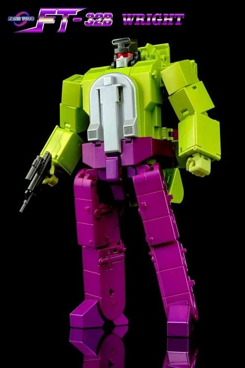 From Fans Toys comes FT-32B Wright! This figure converts from robot to backhoe and includes a blaster accessory.
