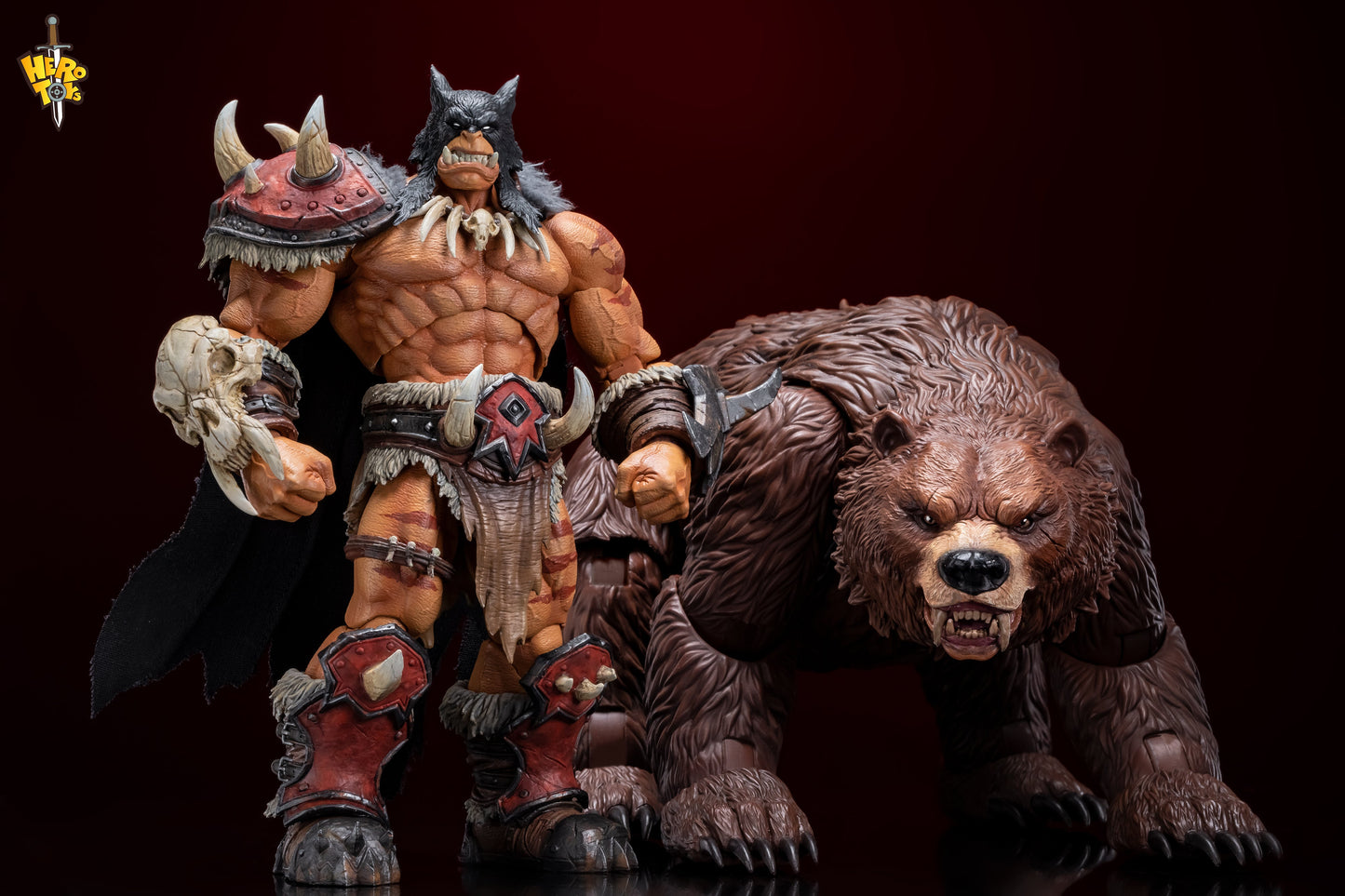 (Preorder) Hero Toys 1/10 Tribal Hunter Orc Tracker & War Bear action figure