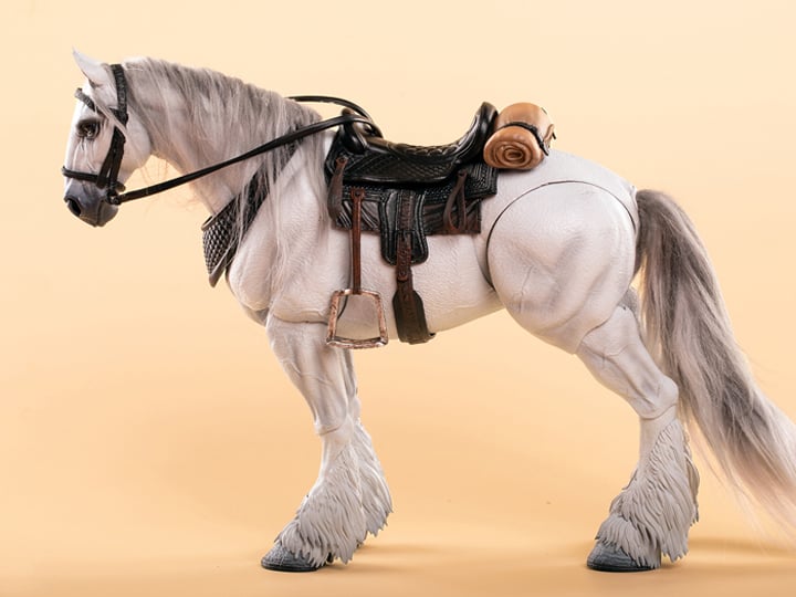 Fish Toys is proud to present a new entry in their Wilderness Series that will add some horsepower to your 1/12 collection: the Horse (Basic A Ver.)! Equipped with a full saddle, this figure includes 24 movable joints and includes a closed-mouth head sculpt with hairy lower legs. Don't miss out on adding this figure to your collection and ride off into the sunset!  Other figures shown not included (sold separately)