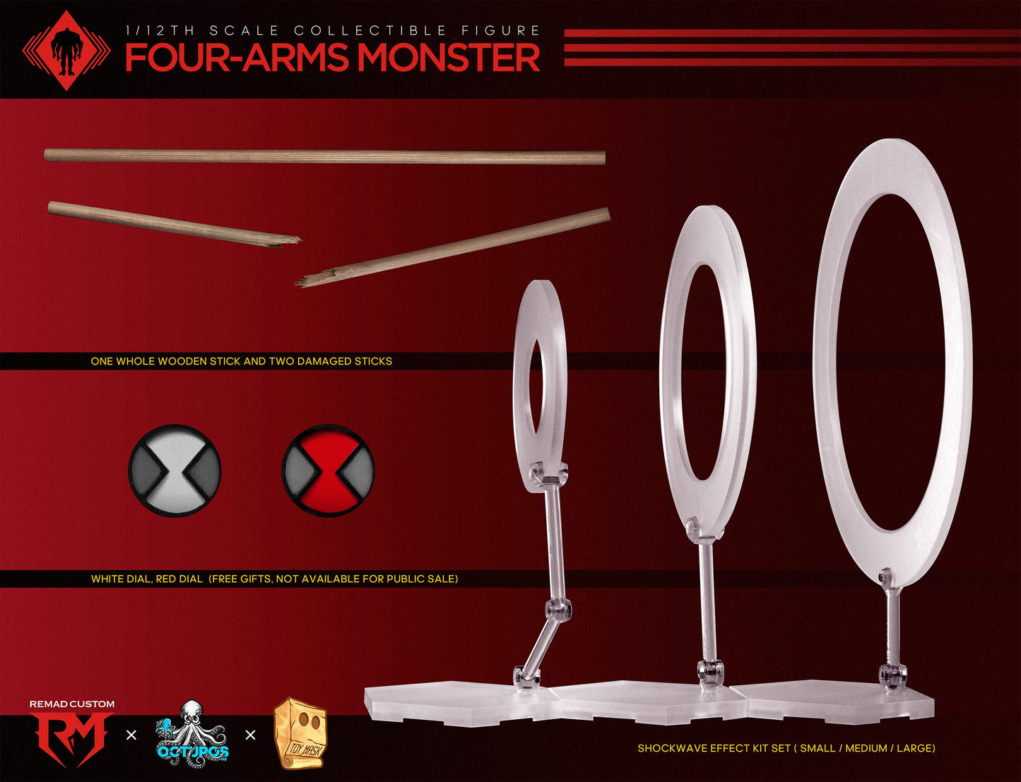 (Preorder) Octupus x Remad Custom 1/12 Four Arms Monster 8.9in action figure