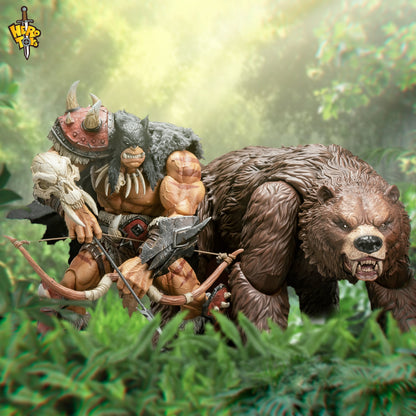 (Preorder) Hero Toys 1/10 Tribal Hunter Orc Tracker & War Bear action figure