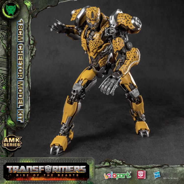 This figure is part of Yolopark’s AMK series line which are easy to assemble action figures. All parts come pre-prainted and pre-assembled, so you just have to connect head, torso, limbs and some extra panels. Once constructed, you end up a highly detailed figure of Cheetor from the upcoming Transformers: Rise of the Beasts movie, standing just over 7 inches tall and packed with premium articulation