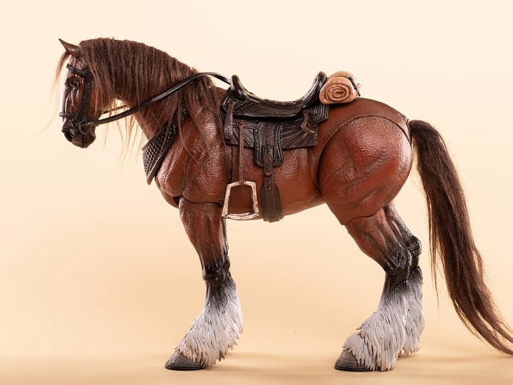 Fish Toys is proud to present a new entry in their Wilderness Series that will add some horsepower to your 1/12 collection: the Horse (Basic A Ver.)! Equipped with a full saddle, this figure includes 24 movable joints and includes a closed-mouth head sculpt with hairy lower legs. Don't miss out on adding this figure to your collection and ride off into the sunset!  Other figures shown not included (sold separately)