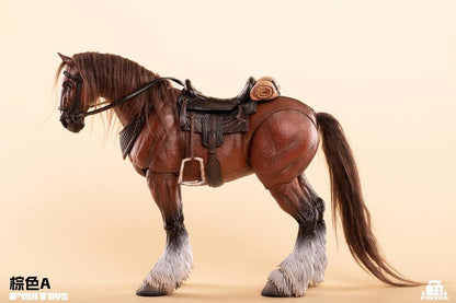 Fish Toys is proud to present a new entry in their Wilderness Series that will add some horsepower to your 1/12 collection: the Horse (Basic A Ver.)! Equipped with a full saddle, this figure includes 24 movable joints and includes a closed-mouth head sculpt with hairy lower legs. Don't miss out on adding this figure to your collection and ride off into the sunset!  Other figures shown not included (sold separately)