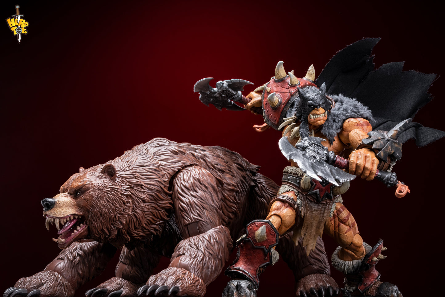 (Preorder) Hero Toys 1/10 Tribal Hunter Orc Tracker & War Bear action figure