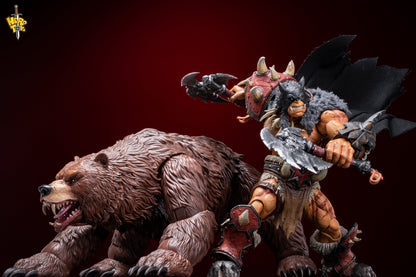 (Preorder) Hero Toys 1/10 Tribal Hunter Orc Tracker & War Bear action figure