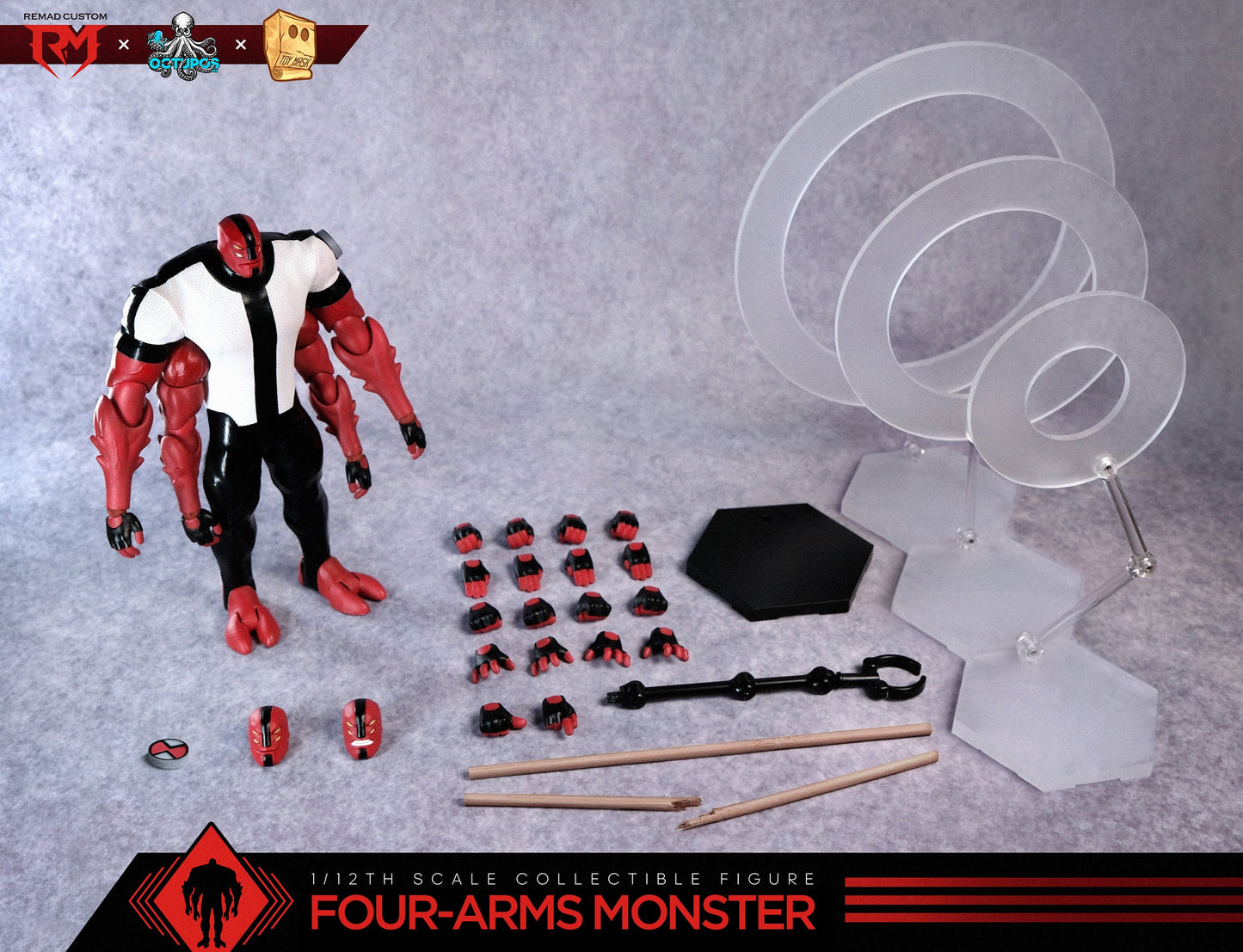 (Preorder) Octupus x Remad Custom 1/12 Four Arms Monster 8.9in action figure