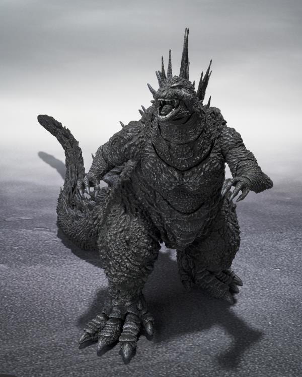 From the smash hit Godzilla Minus One film comes a new entry into the terrifying S.H.MonsterArts line: the King of Monsters himself, Godzilla! Captured from the Minus Color version of the film, this monstrous figure is depicted in traditional black and white coloring, harkening back to the classic Godzilla films. Don't miss out and order your figure today!