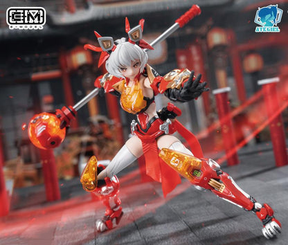 Expand your A.T.K. Girl collection with this Awoken Mountain Lion 1/12 scale mecha-girl plastic model kit by Eastern Model! This highly articulated model features a red and white color scheme and includes a variety of parts along with various accessories for creating fun poses with the model. Be sure to add this model to your collection!