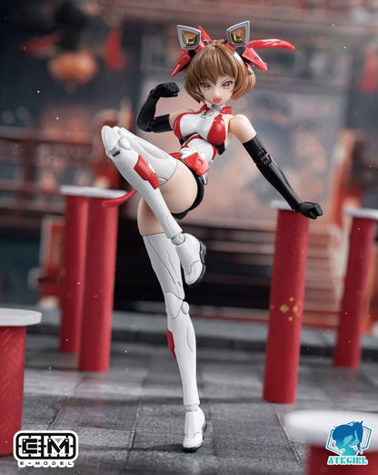 Expand your A.T.K. Girl collection with this Awoken Mountain Lion 1/12 scale mecha-girl plastic model kit by Eastern Model! This highly articulated model features a red and white color scheme and includes a variety of parts along with various accessories for creating fun poses with the model. Be sure to add this model to your collection!