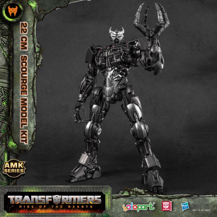 This figure is part of Yolopark’s AMK series line which are easy to assemble action figures. All parts come pre-prainted and pre-assembled, so you just have to connect head, torso, limbs and some extra panels. Once constructed, you end up a highly detailed figure of Scourge from the upcoming Transformers: Rise of the Beasts movie, standing just over 8.5 inches tall and packed with premium articulation