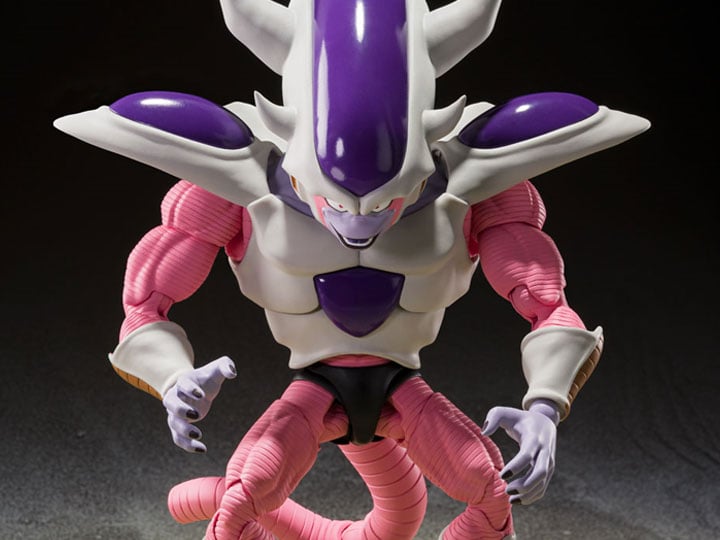 Frieza once again joins the S.H.Figuarts line! From the classic anime series Dragon Ball Z, Frieza is presented in his 3rd form. Frieza has been sculpted with great detail and features premium articulation. Don't let Frieza get to his final form and order this Frieza 3rd form figure today!