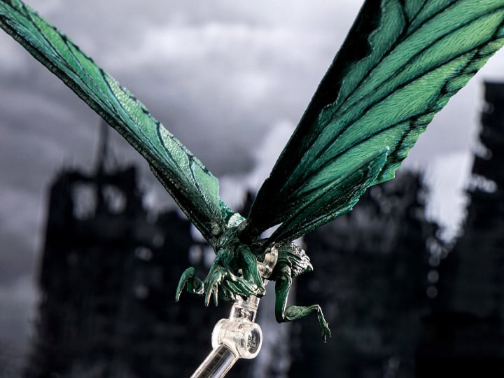 Mothra as she appears in Godzilla: King of the Monsters (2019) now joins Hiya Toys EXQUISITE BASIC line! This brand new Mothra Emerald Titan version action figure has an impressive 14.2" wingspan and features 11 points of articulation throughout the body for a variety of posing options.