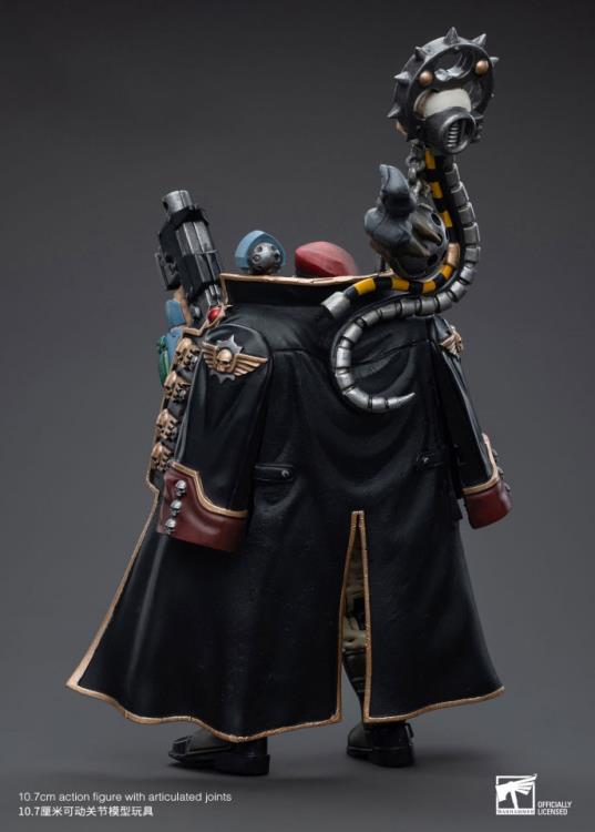 This is a 1/18 scale highly detailed, articulated figure based on Warhammer 40k's Tempestus Scion of the Astra Militarum Tempestus 55th Kappic Eagles. The Tempestus Scion figure stands about 4.20 inches tall and comes with several interchangeable parts and accessories, opening the door to a plethora of different and unique display opportunities.