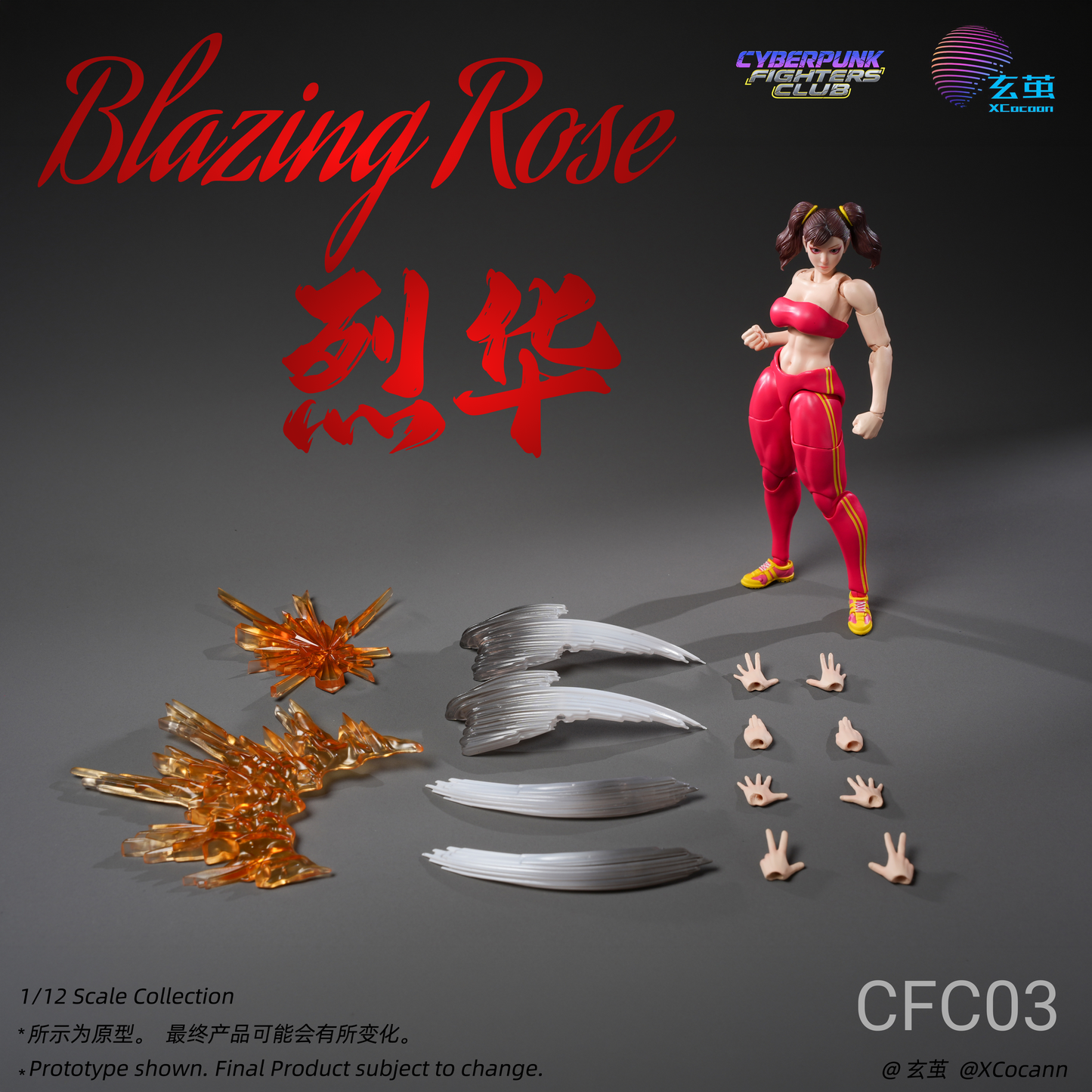 (Preorder) Xcocann Cyberpunk Fighters Club CFC03 Blazing Rose & CFC04 Shadow Princess with DR-01 DR-02 Kits 1/12 action figure