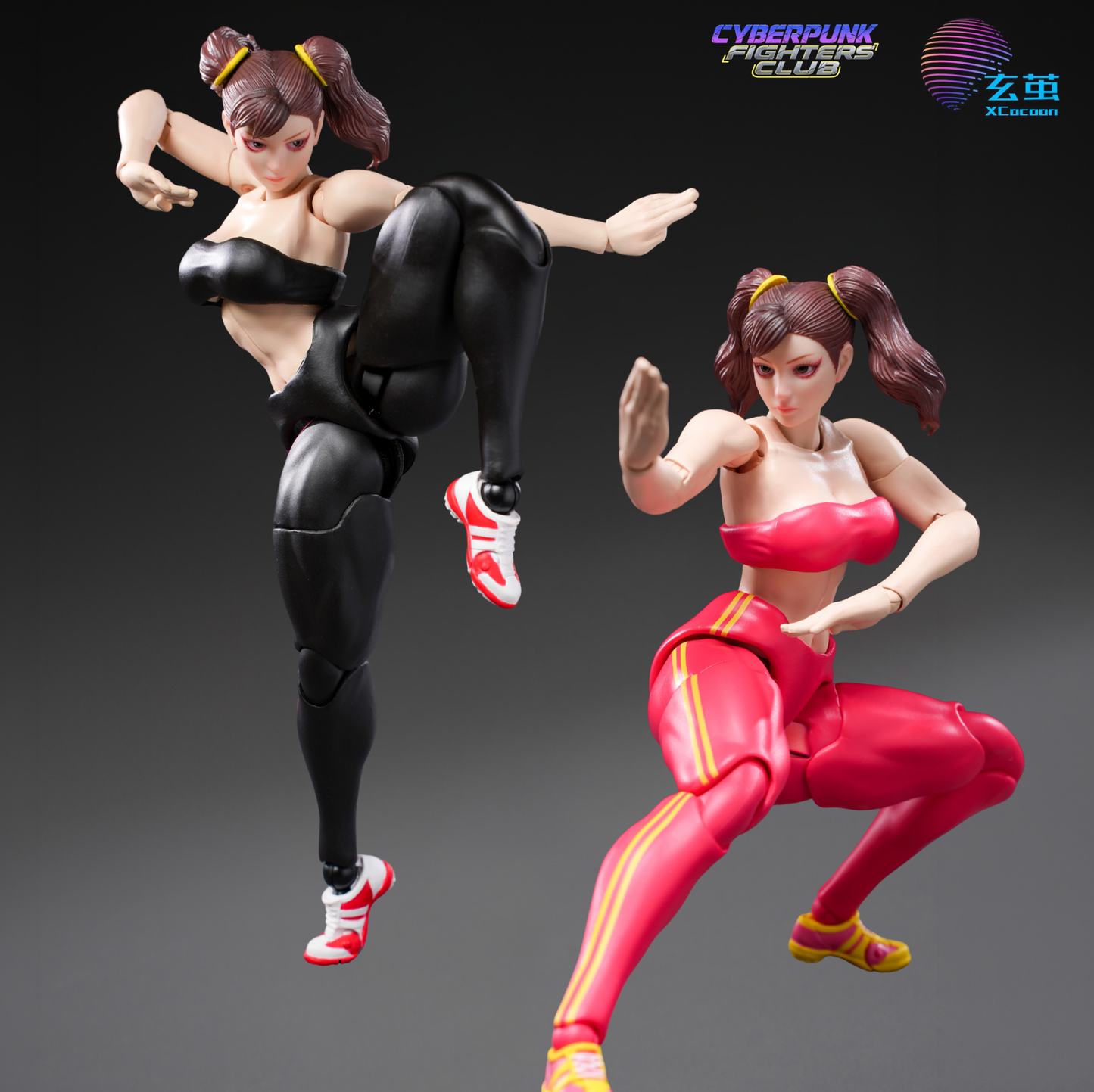 (Preorder) Xcocann Cyberpunk Fighters Club CFC03 Blazing Rose & CFC04 Shadow Princess with DR-01 DR-02 Kits 1/12 action figure