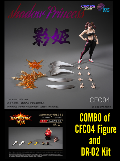 (Preorder) Xcocann Cyberpunk Fighters Club CFC03 Blazing Rose & CFC04 Shadow Princess with DR-01 DR-02 Kits 1/12 action figure