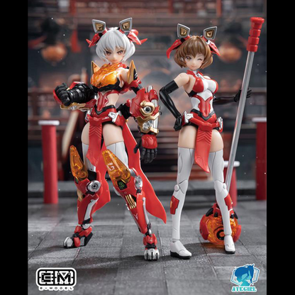 Expand your A.T.K. Girl collection with this Awoken Mountain Lion 1/12 scale mecha-girl plastic model kit by Eastern Model! This highly articulated model features a red and white color scheme and includes a variety of parts along with various accessories for creating fun poses with the model. Be sure to add this model to your collection!