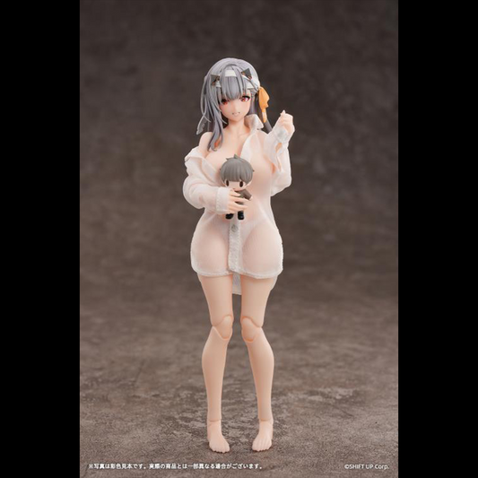 From the popular smartphone game Goddess of Victory: Nikke, Modernia: First Encounter is now available as an action figure! 

This 1/12 scale Modernia figure comes with interchangeable faces (happy, sad, and expressionless) all of which feature movable eyeballs. The figure is fully posable and features a fine gradation painting all over to carefully replicate her skin tone.