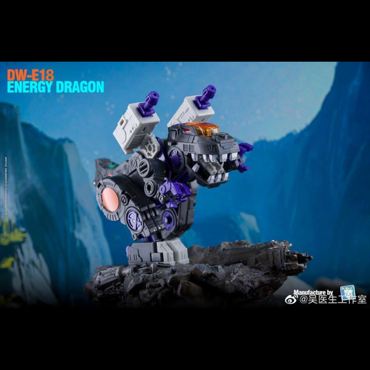 From Dr. Wu comes the newest converting figure, the DW-E18 Energy Dragon! This figure stands about 4 inches tall in robot mode and can convert into a cube or battle station.