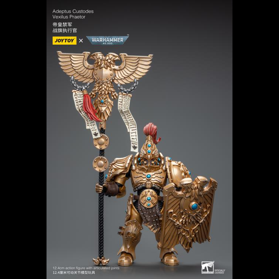 Joy Toy brings the Adeptus Custodes to life with this Warhammer 40K 1/18 scale figure! Clad in golden armor, the Adeptus Custodes chapter of the Space Marines are rumored to have been hand-crafted by the Emperor Himself. Tasked with protecting both the Imperial Palace and the physical body of the Emperor, these bastions of Imperial might are considered the deadliest warriors in the galaxy, human or otherwise.