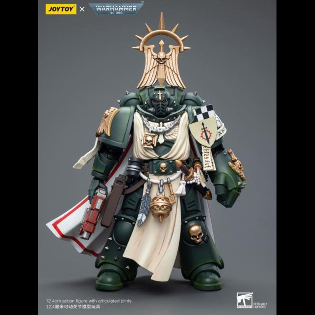 Joy Toy's Warhammer 40K Dark Angels Master with Power Fist is a highly detailed collectible, perfect for fans of the Warhammer 40K universe. This figure captures the essence of the character’s formidable presence, making it a must-have for collectors and enthusiasts alike.